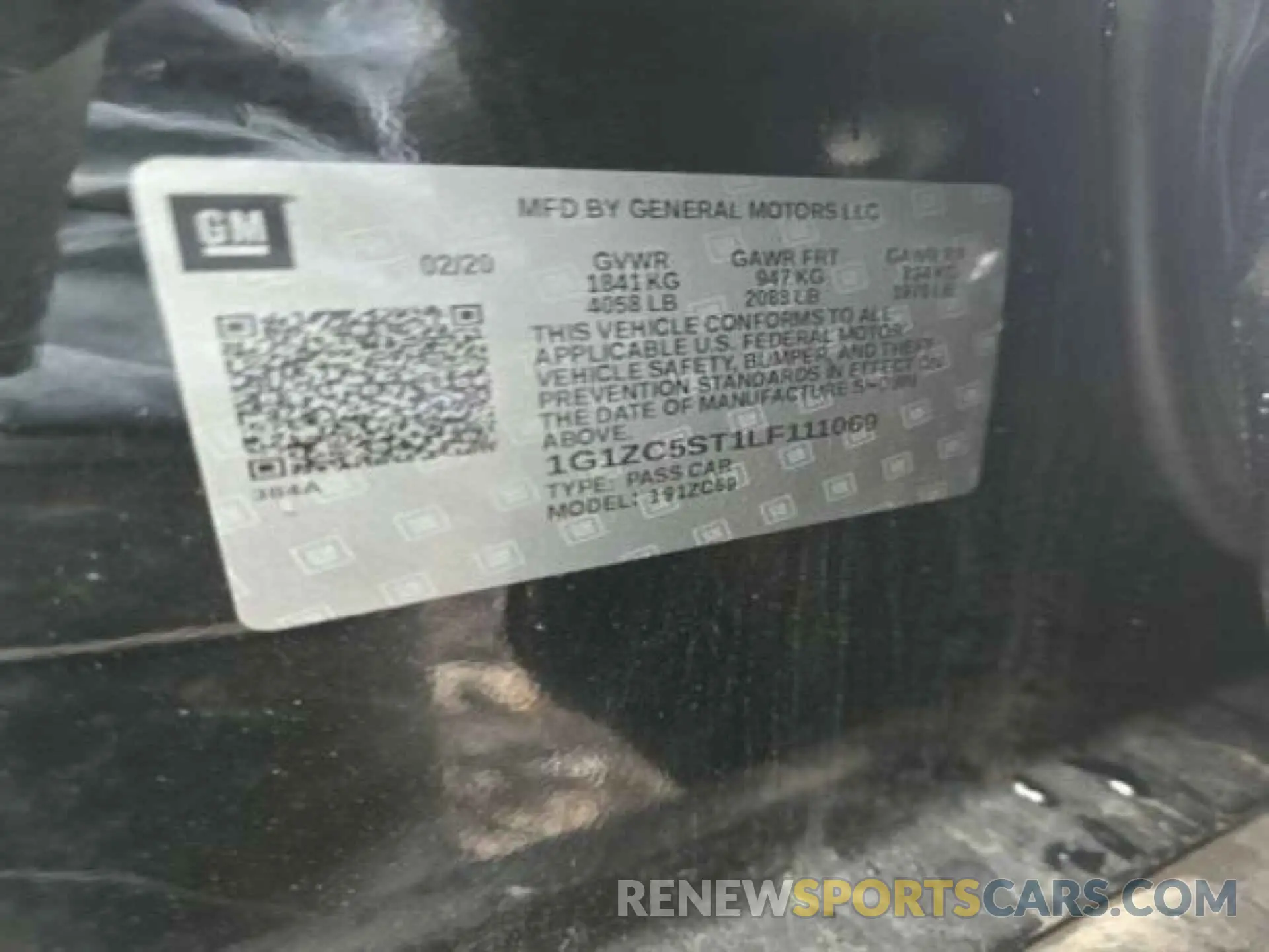 7 Photograph of a damaged car 1G1ZC5ST1LF111069 CHEVROLET MALIBU 2020