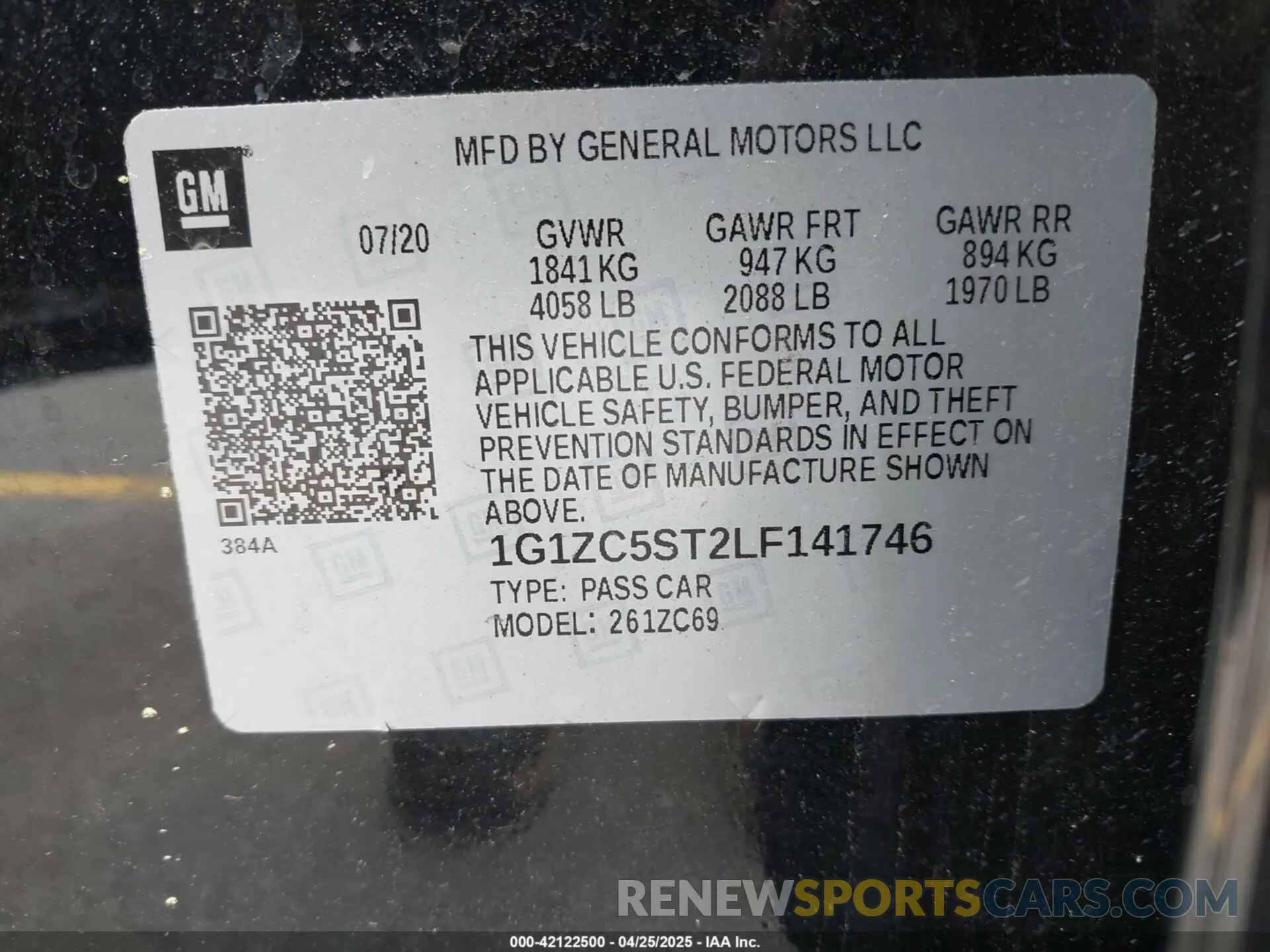 9 Photograph of a damaged car 1G1ZC5ST2LF141746 CHEVROLET MALIBU 2020