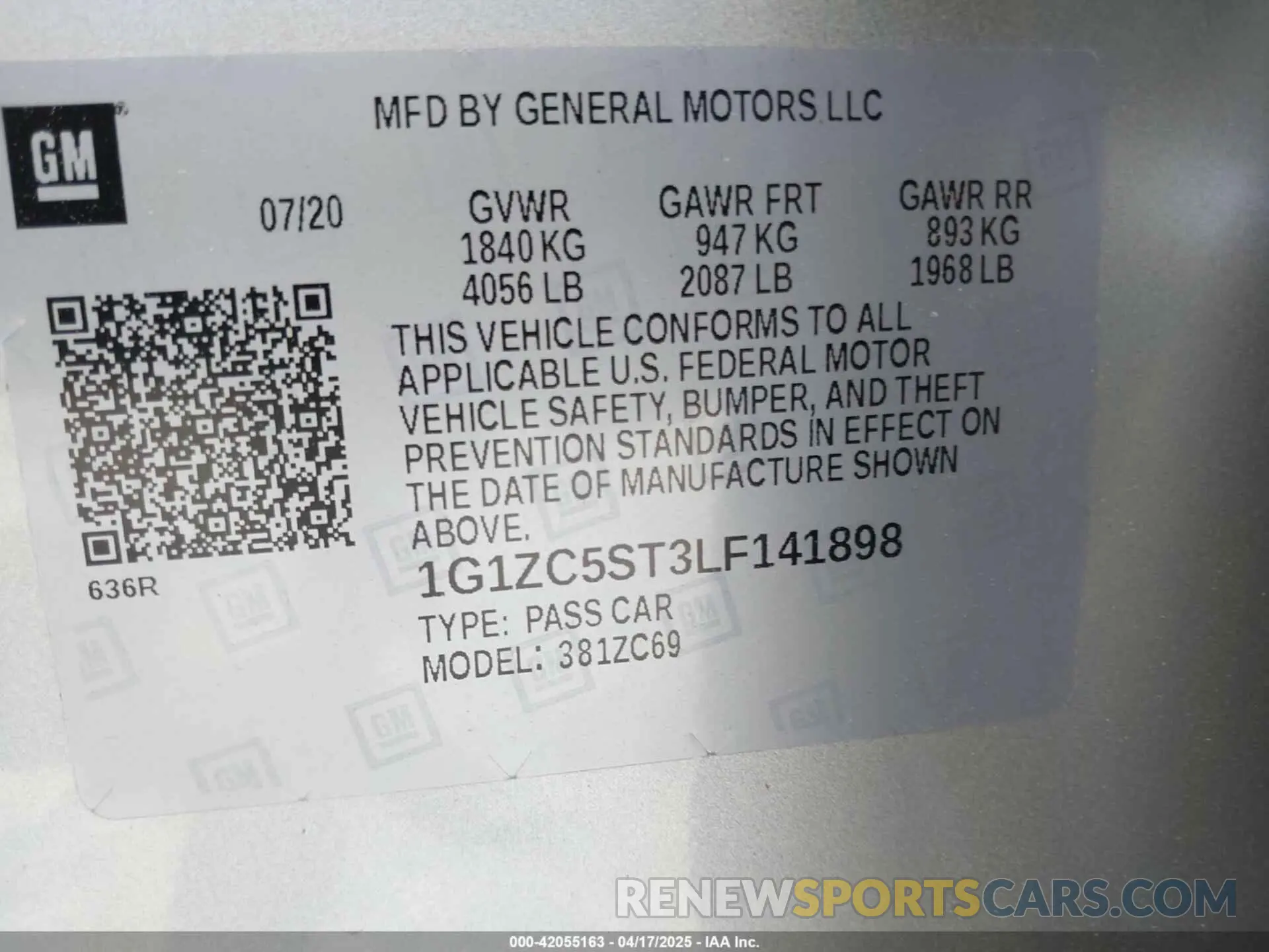 9 Photograph of a damaged car 1G1ZC5ST3LF141898 CHEVROLET MALIBU 2020