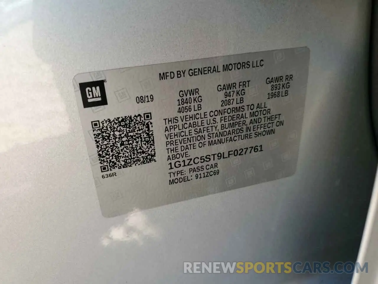 12 Photograph of a damaged car 1G1ZC5ST9LF027761 CHEVROLET MALIBU 2020
