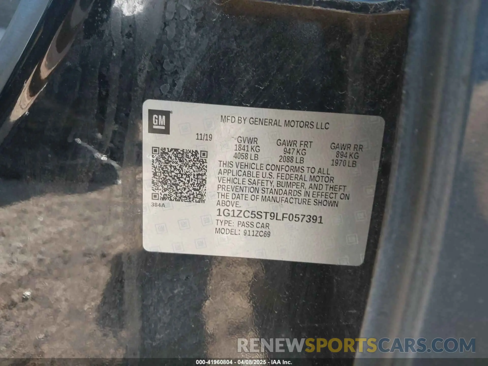 9 Photograph of a damaged car 1G1ZC5ST9LF057391 CHEVROLET MALIBU 2020