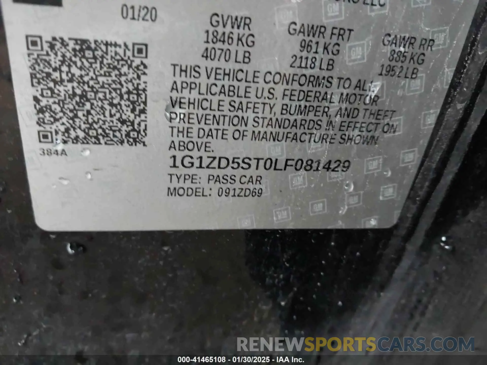 9 Photograph of a damaged car 1G1ZD5ST0LF081429 CHEVROLET MALIBU 2020