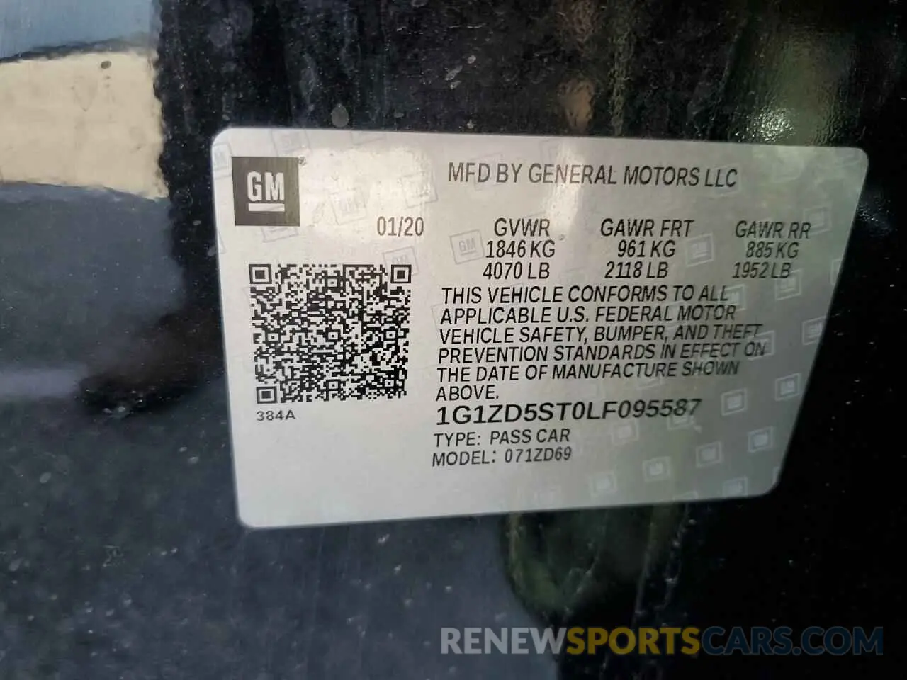 13 Photograph of a damaged car 1G1ZD5ST0LF095587 CHEVROLET MALIBU 2020