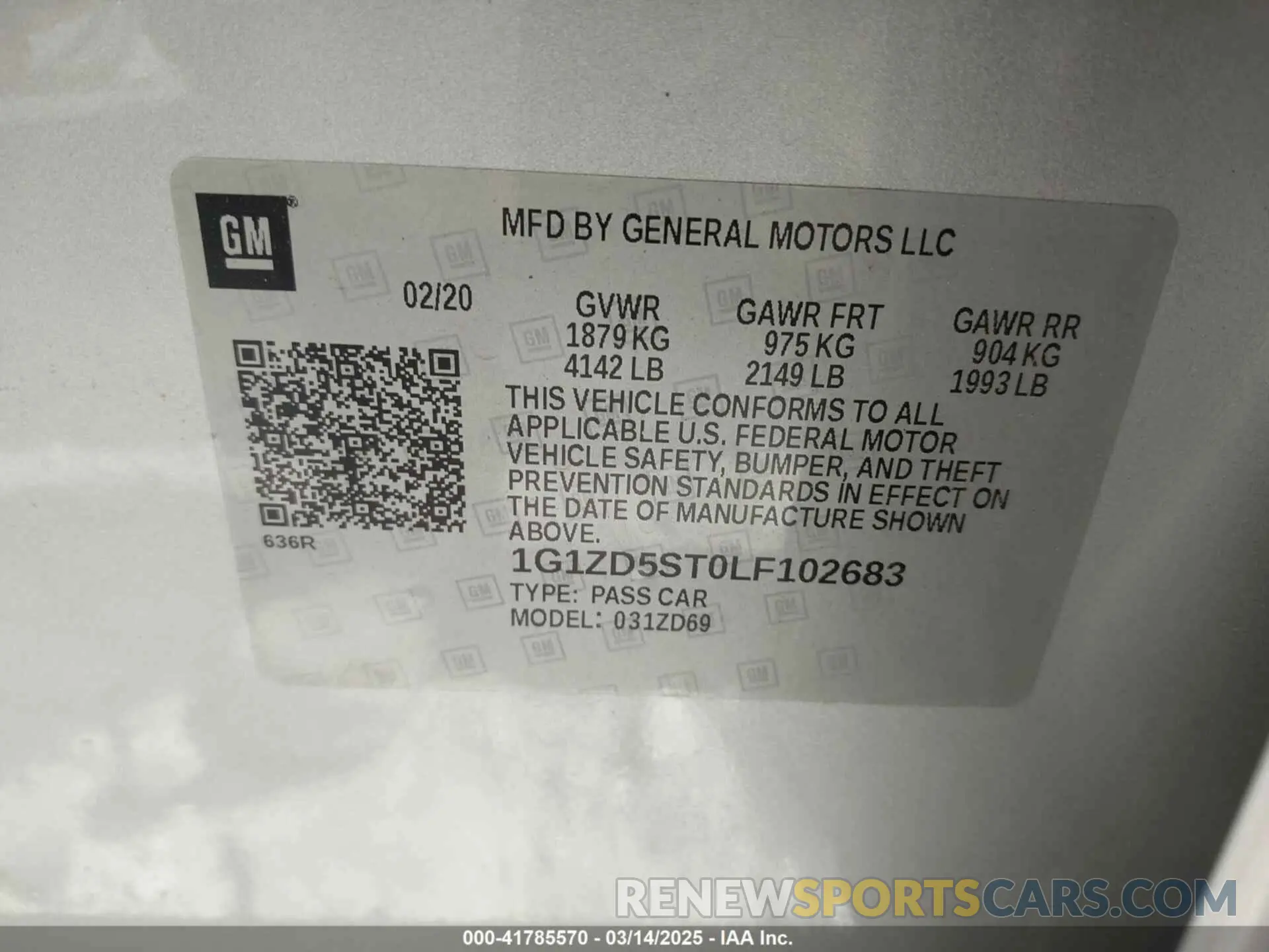 9 Photograph of a damaged car 1G1ZD5ST0LF102683 CHEVROLET MALIBU 2020