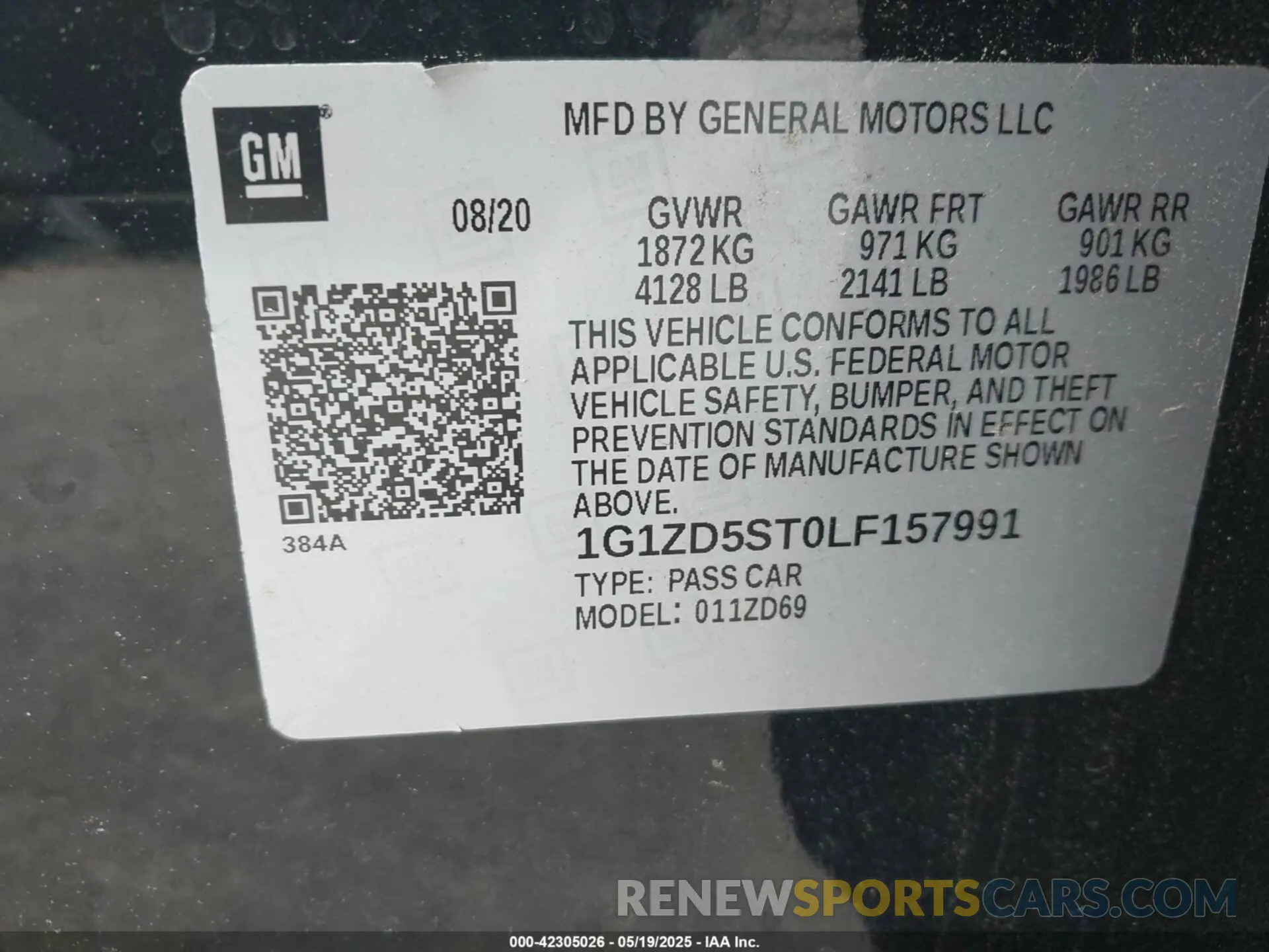 9 Photograph of a damaged car 1G1ZD5ST0LF157991 CHEVROLET MALIBU 2020