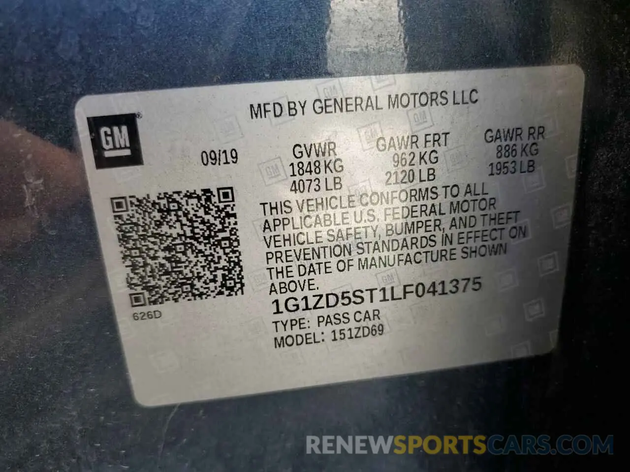12 Photograph of a damaged car 1G1ZD5ST1LF041375 CHEVROLET MALIBU 2020