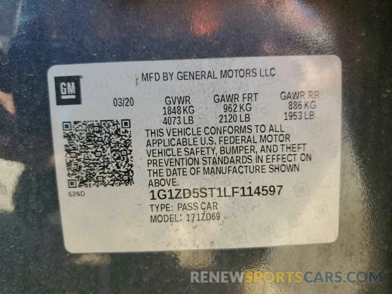 12 Photograph of a damaged car 1G1ZD5ST1LF114597 CHEVROLET MALIBU 2020