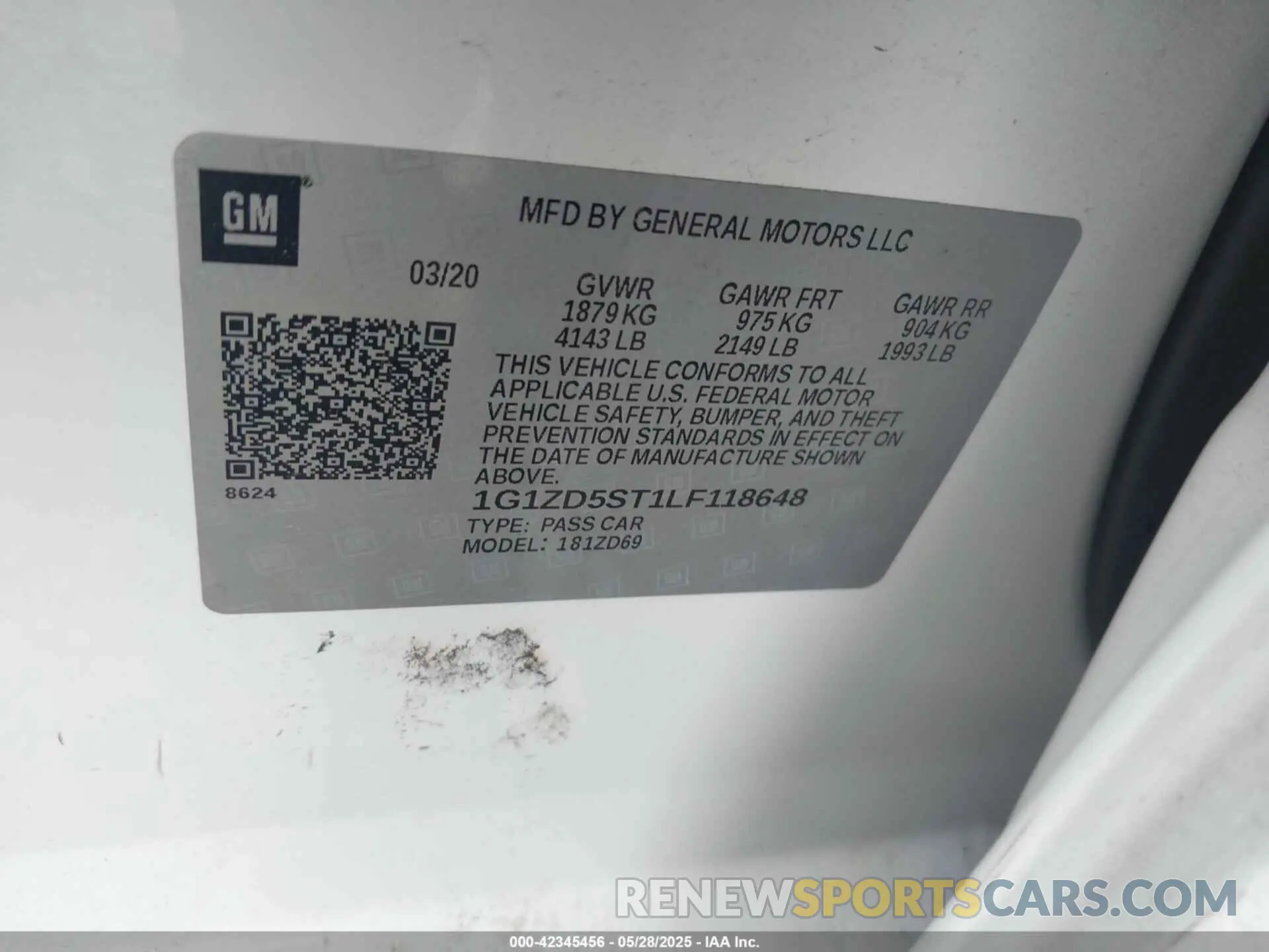 9 Photograph of a damaged car 1G1ZD5ST1LF118648 CHEVROLET MALIBU 2020