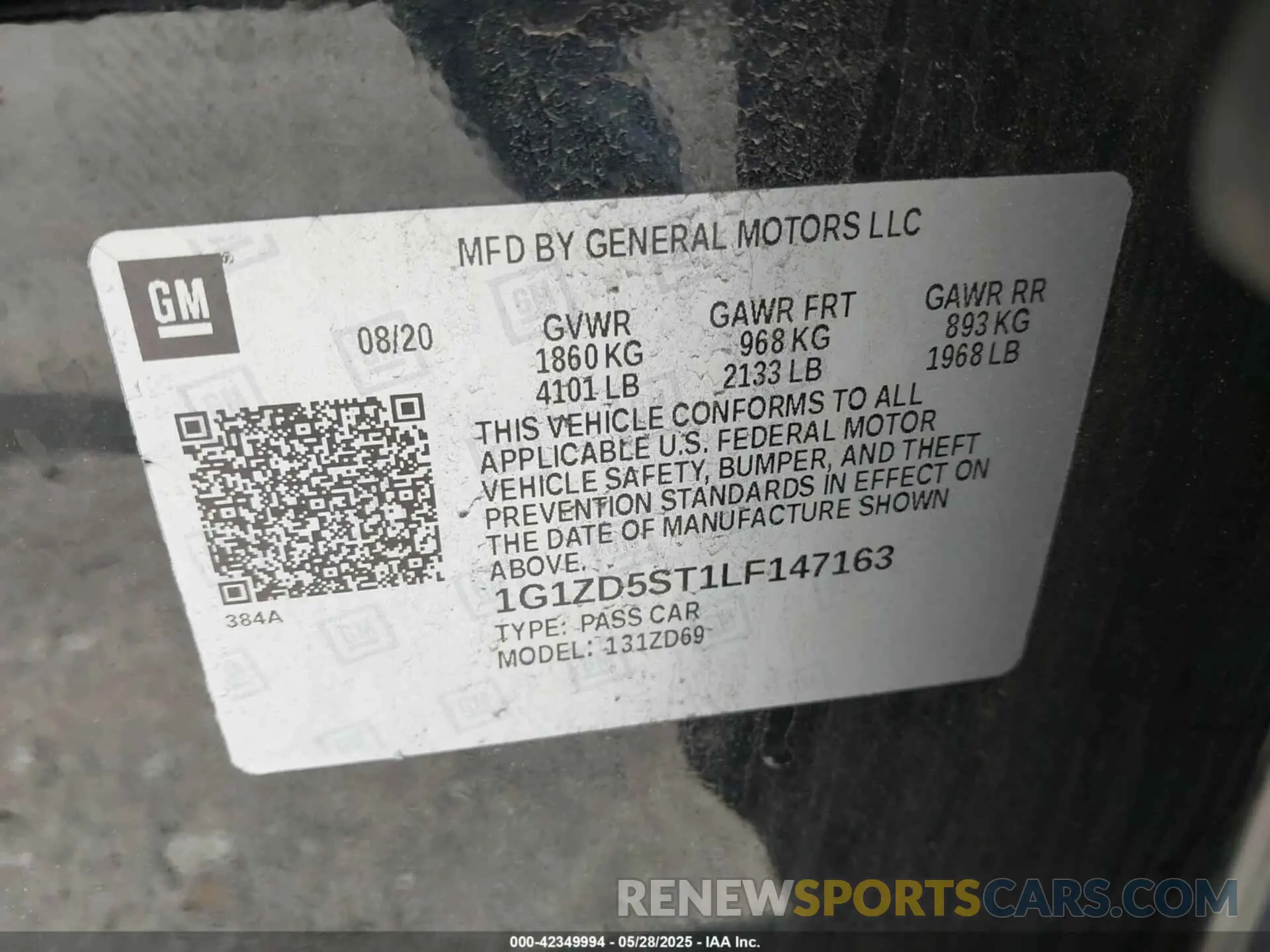 9 Photograph of a damaged car 1G1ZD5ST1LF147163 CHEVROLET MALIBU 2020