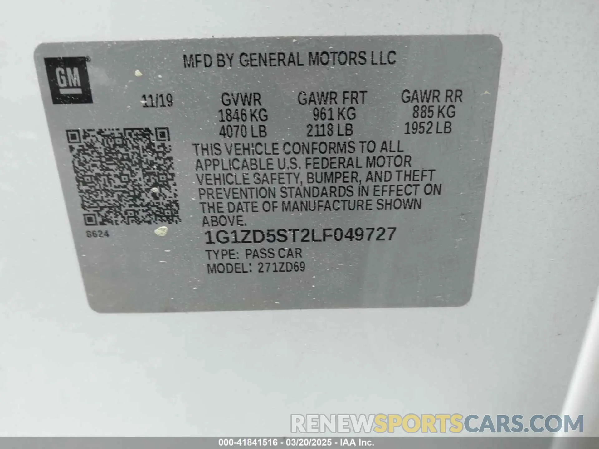 9 Photograph of a damaged car 1G1ZD5ST2LF049727 CHEVROLET MALIBU 2020