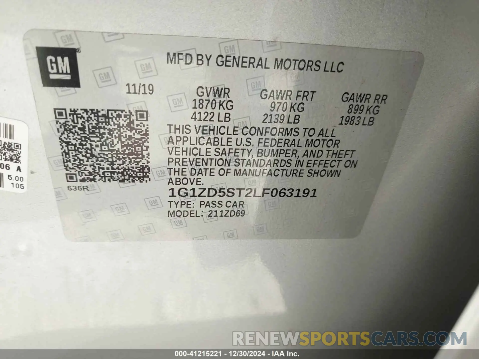 9 Photograph of a damaged car 1G1ZD5ST2LF063191 CHEVROLET MALIBU 2020