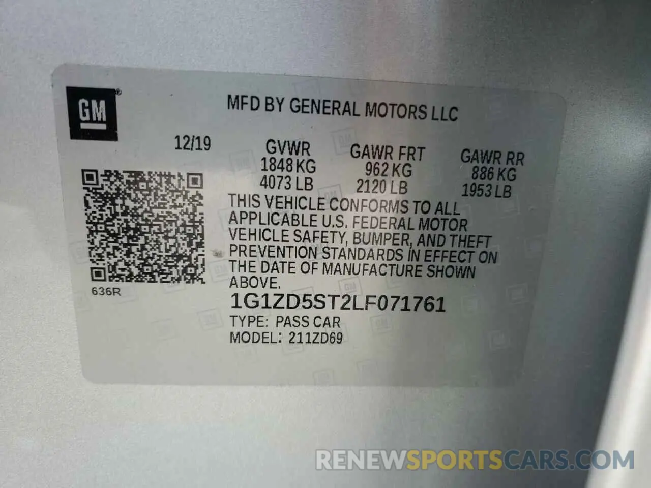 13 Photograph of a damaged car 1G1ZD5ST2LF071761 CHEVROLET MALIBU 2020