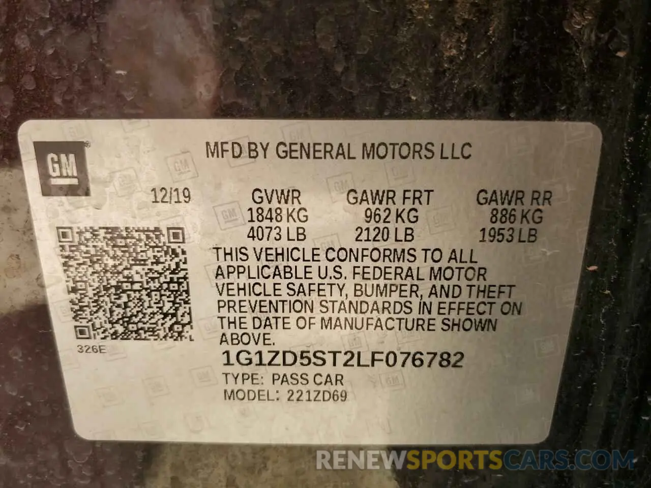 12 Photograph of a damaged car 1G1ZD5ST2LF076782 CHEVROLET MALIBU 2020