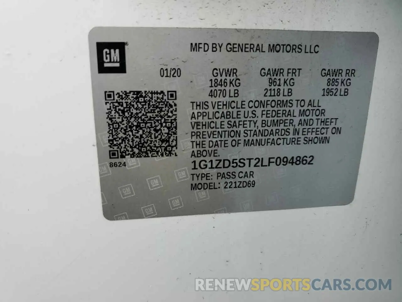 14 Photograph of a damaged car 1G1ZD5ST2LF094862 CHEVROLET MALIBU 2020