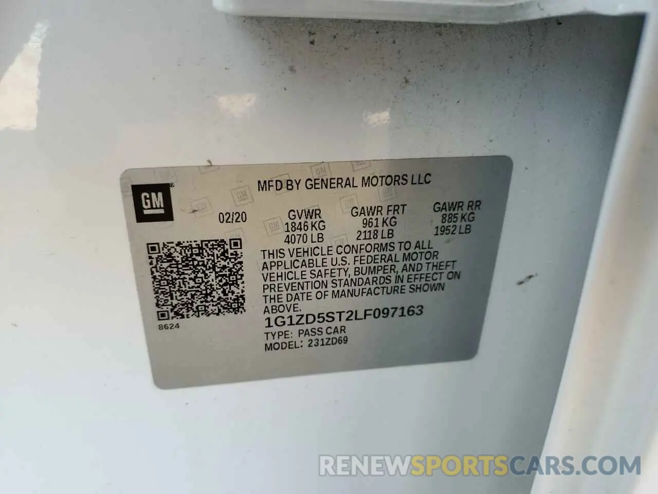 14 Photograph of a damaged car 1G1ZD5ST2LF097163 CHEVROLET MALIBU 2020