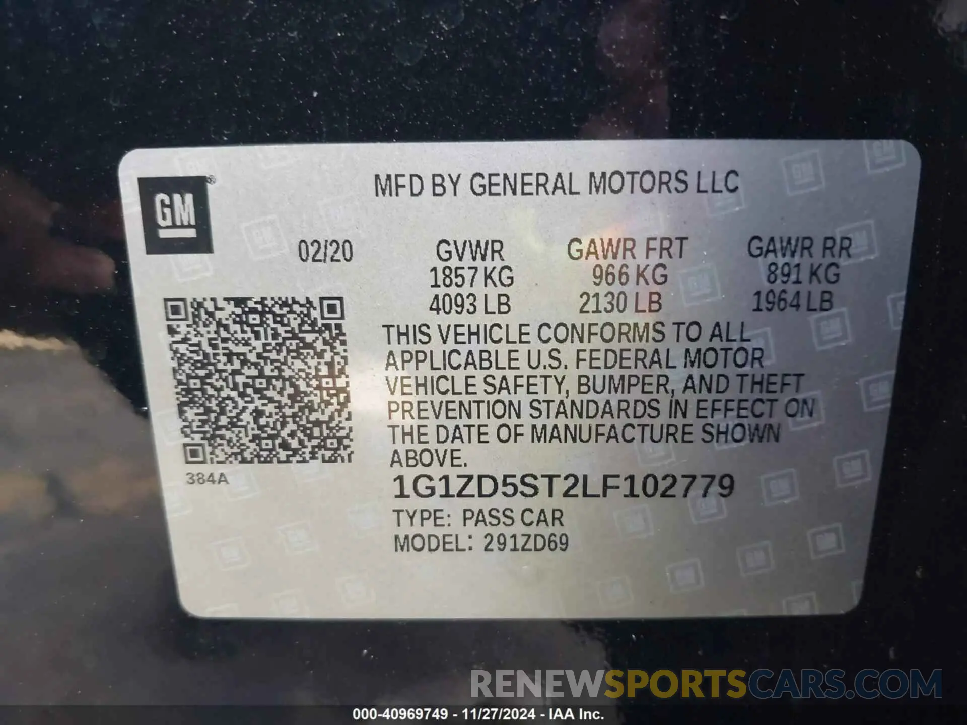 9 Photograph of a damaged car 1G1ZD5ST2LF102779 CHEVROLET MALIBU 2020