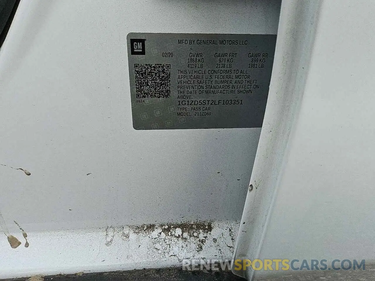 12 Photograph of a damaged car 1G1ZD5ST2LF103351 CHEVROLET MALIBU 2020