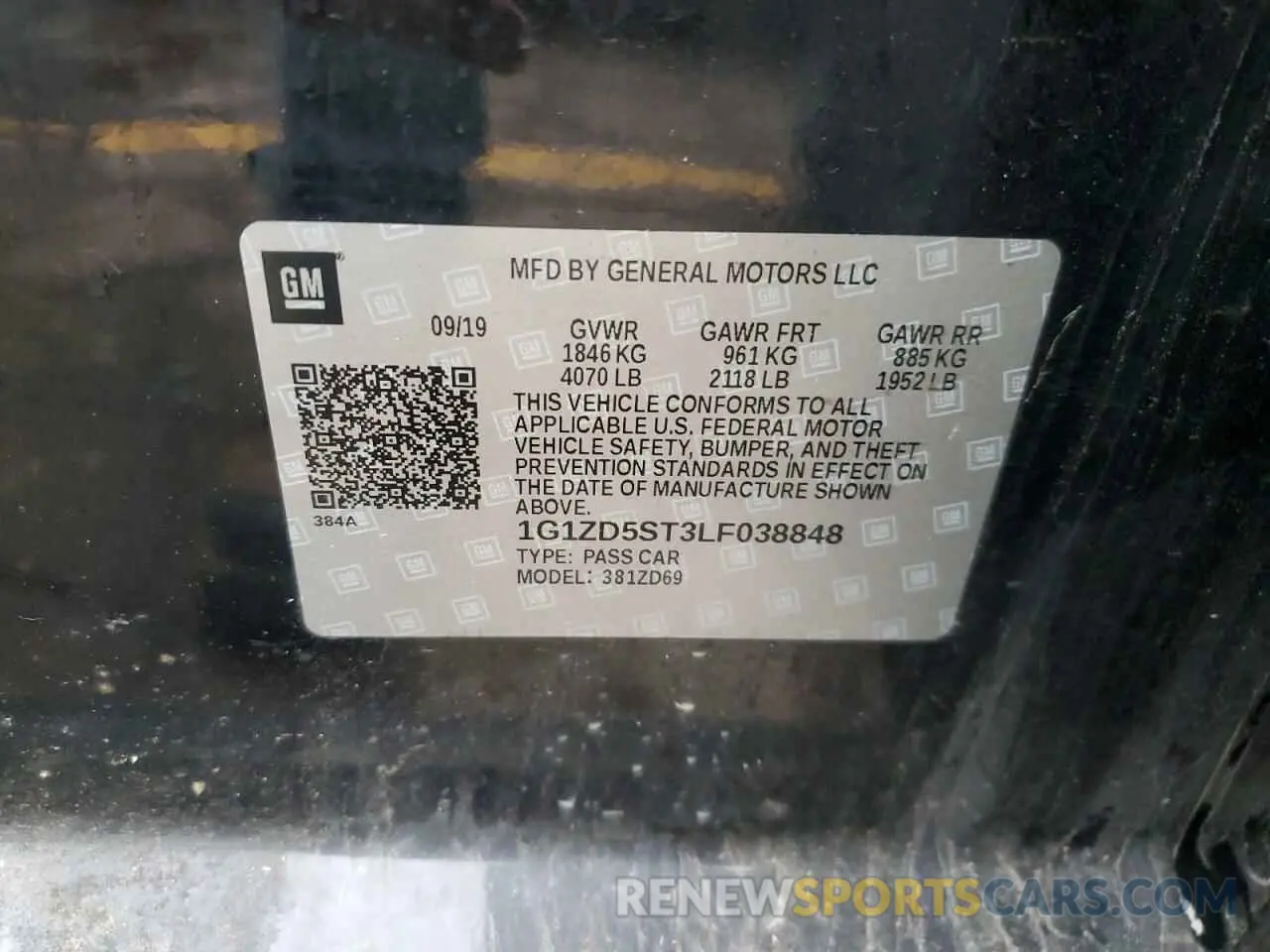 12 Photograph of a damaged car 1G1ZD5ST3LF038848 CHEVROLET MALIBU 2020