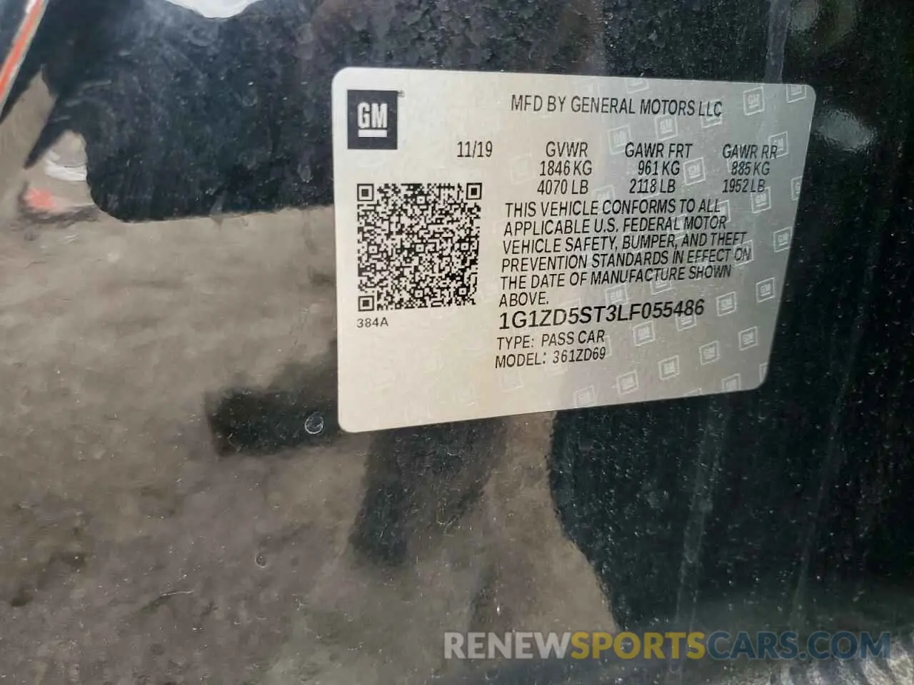 12 Photograph of a damaged car 1G1ZD5ST3LF055486 CHEVROLET MALIBU 2020