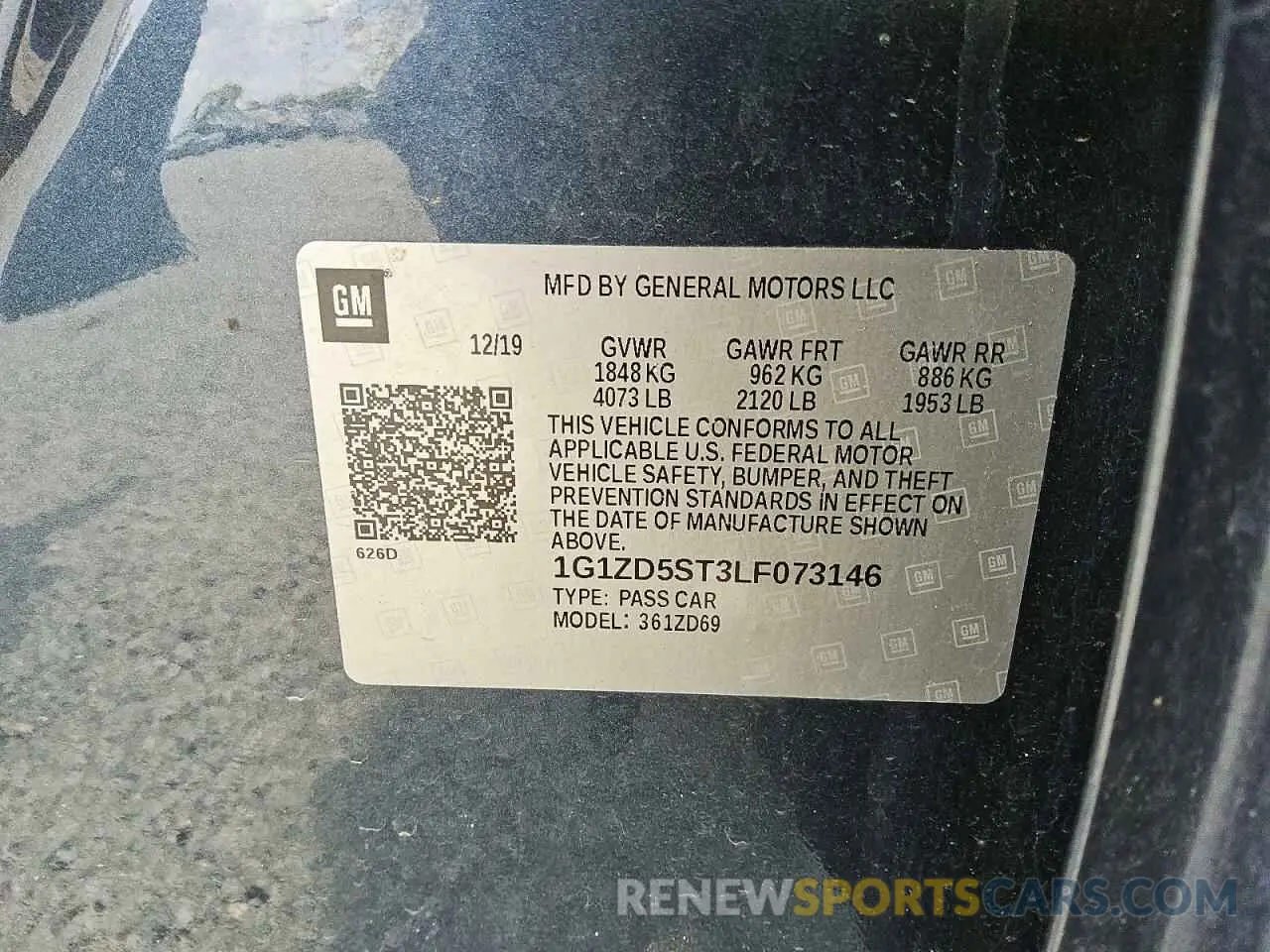 12 Photograph of a damaged car 1G1ZD5ST3LF073146 CHEVROLET MALIBU 2020