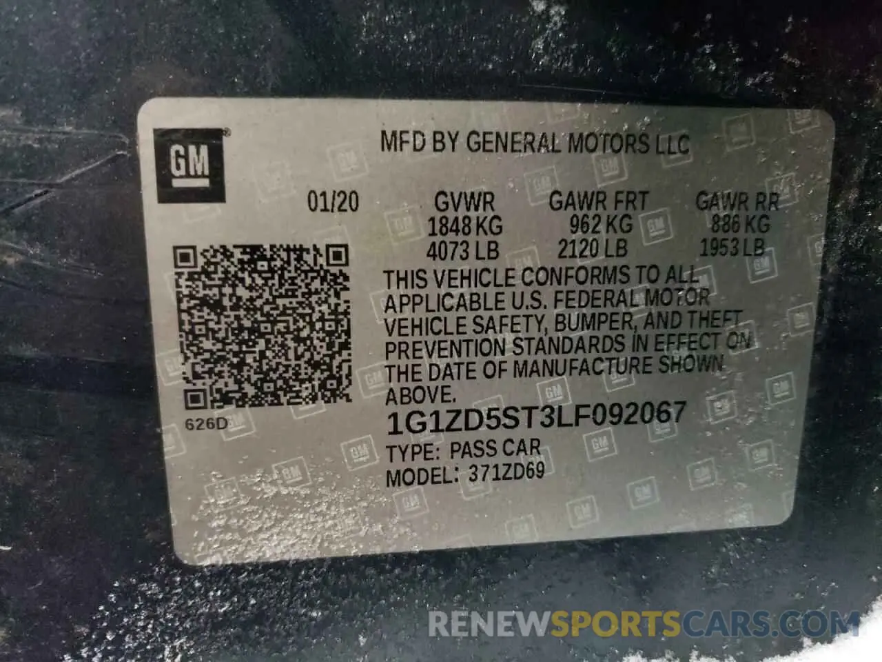 12 Photograph of a damaged car 1G1ZD5ST3LF092067 CHEVROLET MALIBU 2020