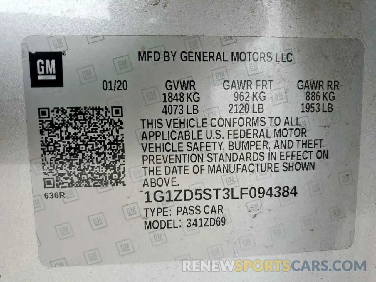 12 Photograph of a damaged car 1G1ZD5ST3LF094384 CHEVROLET MALIBU 2020