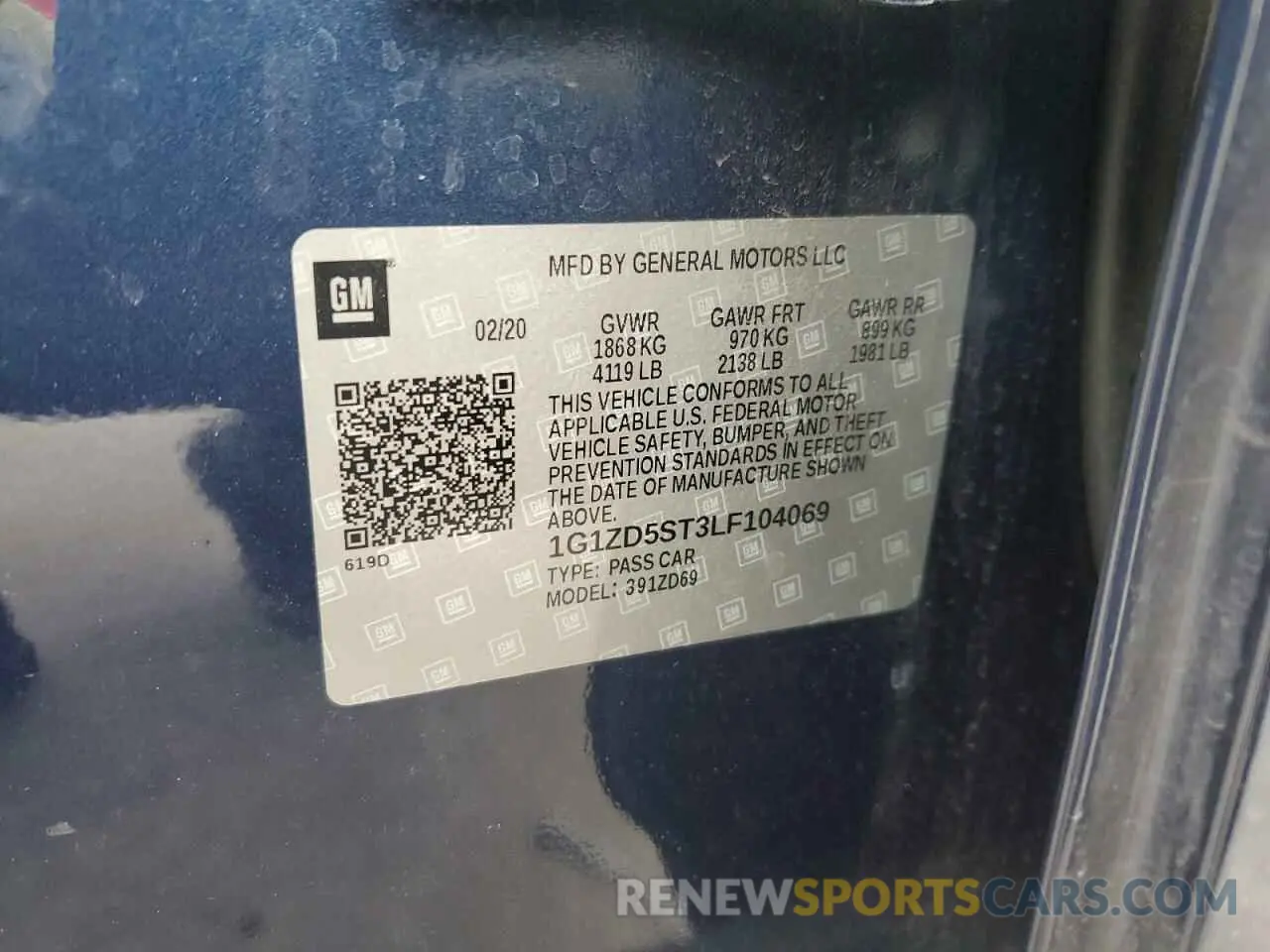 15 Photograph of a damaged car 1G1ZD5ST3LF104069 CHEVROLET MALIBU 2020
