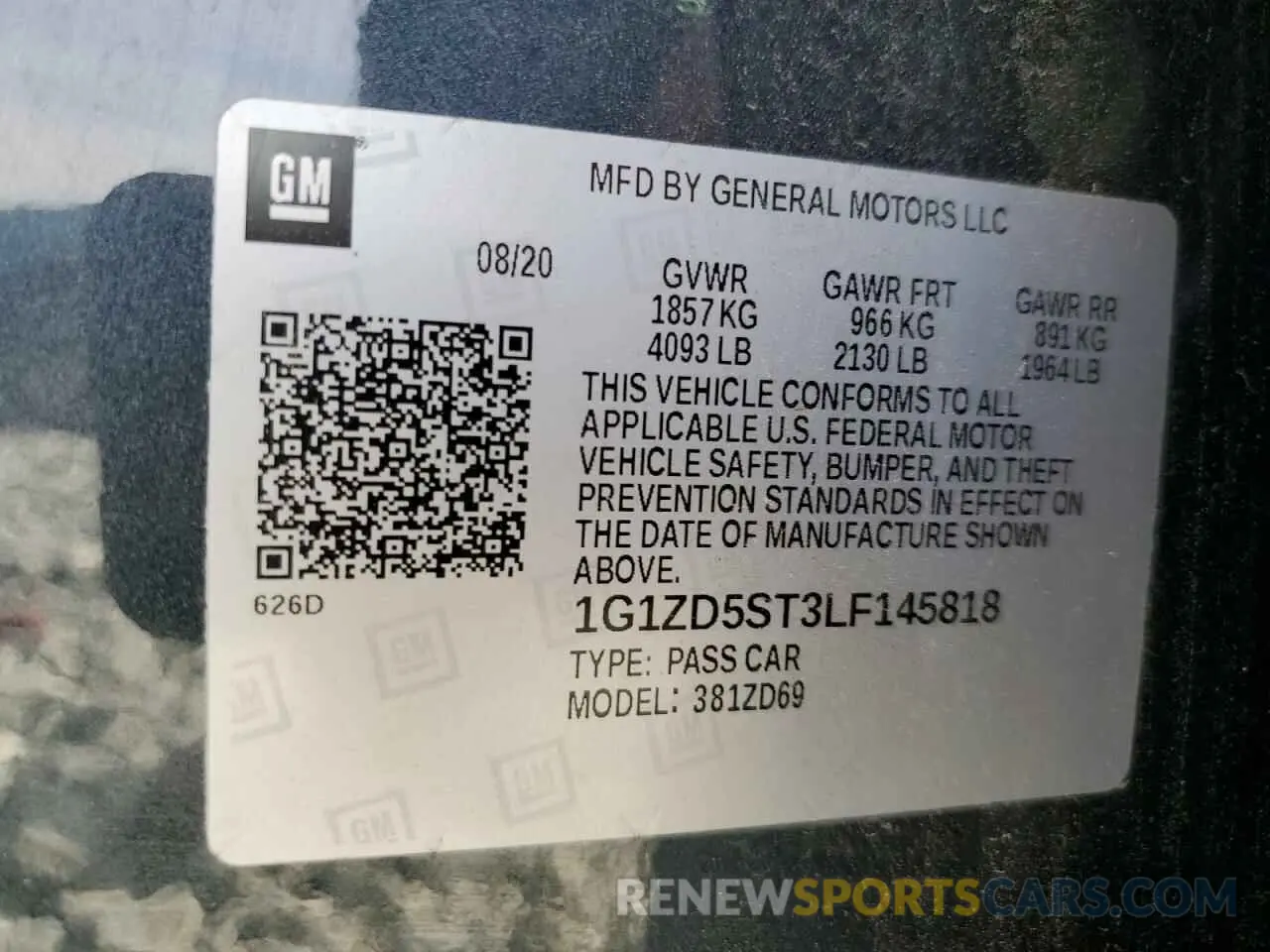 12 Photograph of a damaged car 1G1ZD5ST3LF145818 CHEVROLET MALIBU 2020
