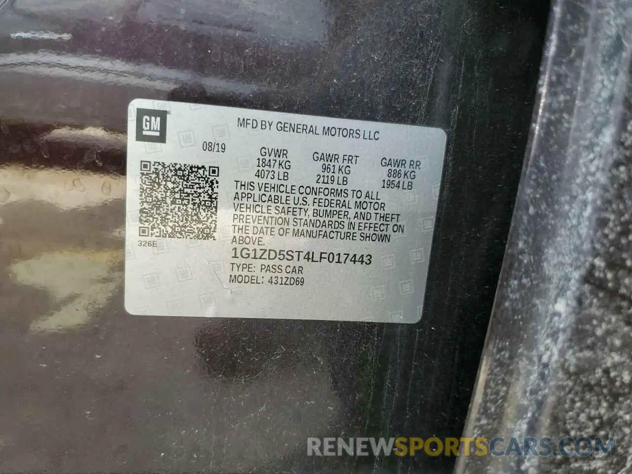 13 Photograph of a damaged car 1G1ZD5ST4LF017443 CHEVROLET MALIBU 2020