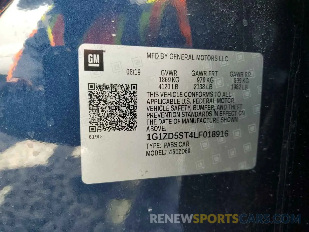 12 Photograph of a damaged car 1G1ZD5ST4LF018916 CHEVROLET MALIBU 2020