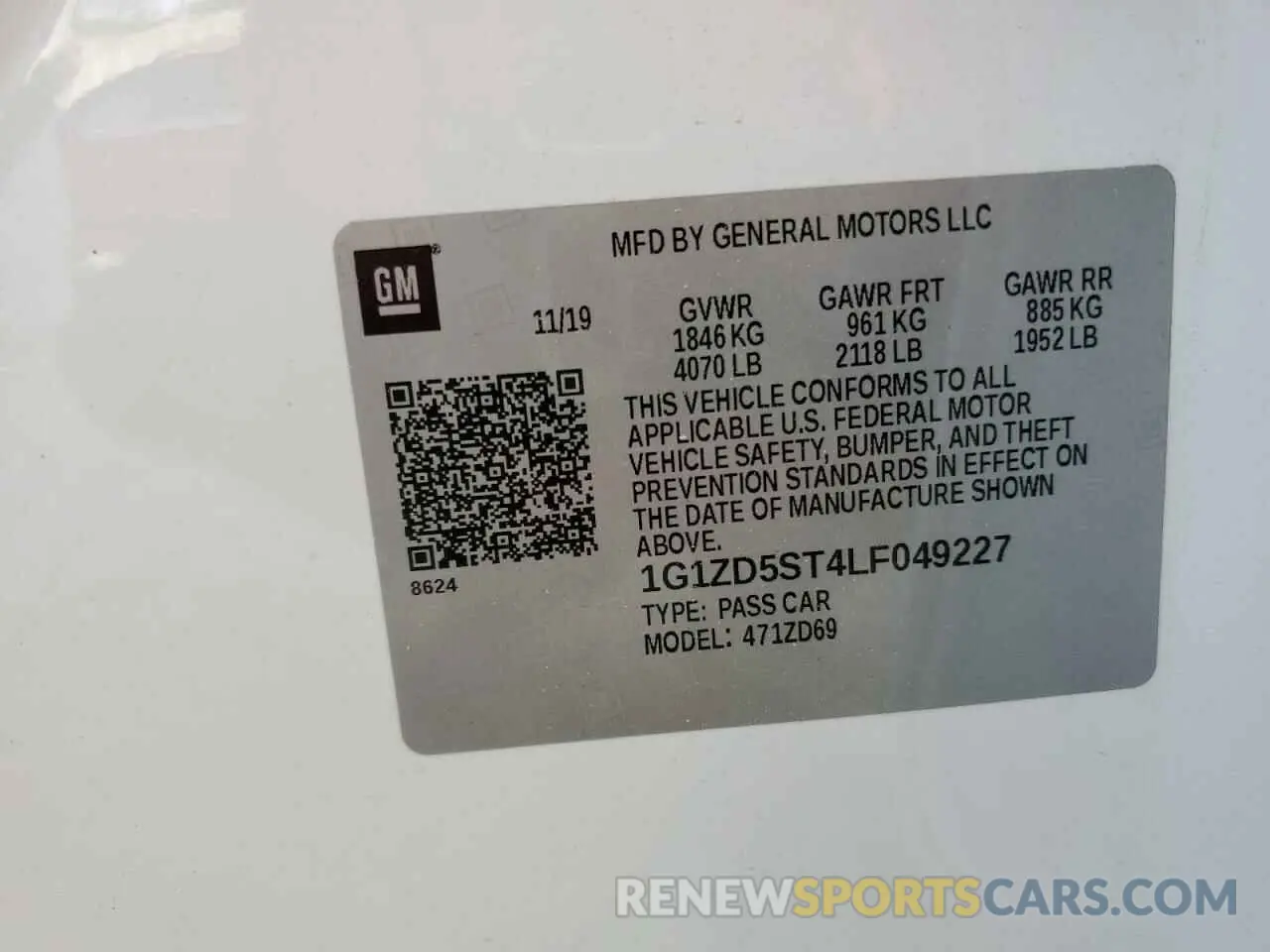 12 Photograph of a damaged car 1G1ZD5ST4LF049227 CHEVROLET MALIBU 2020