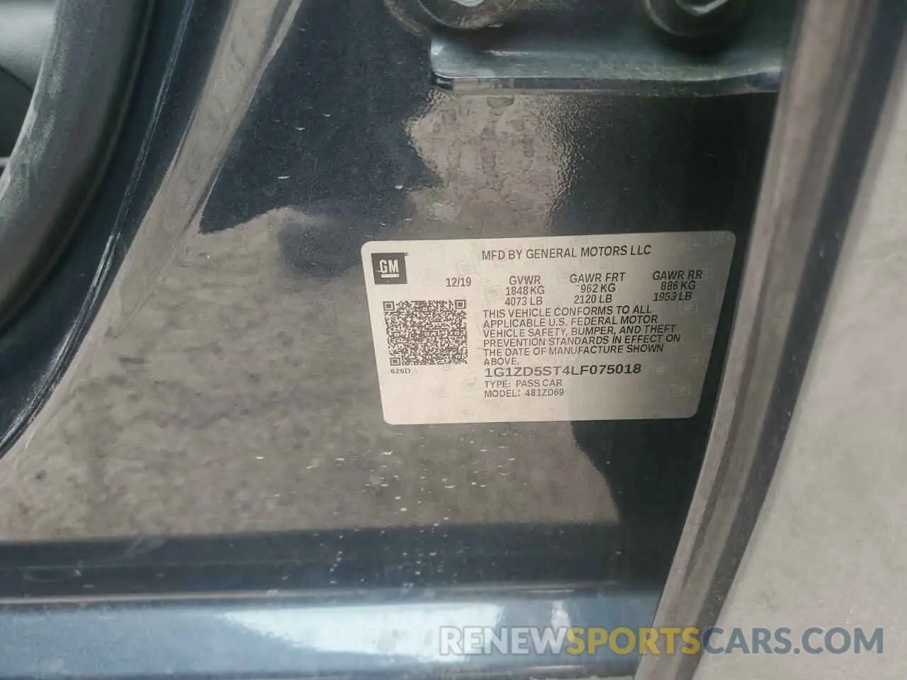 12 Photograph of a damaged car 1G1ZD5ST4LF075018 CHEVROLET MALIBU 2020
