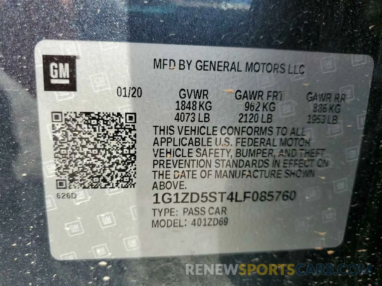 12 Photograph of a damaged car 1G1ZD5ST4LF085760 CHEVROLET MALIBU 2020