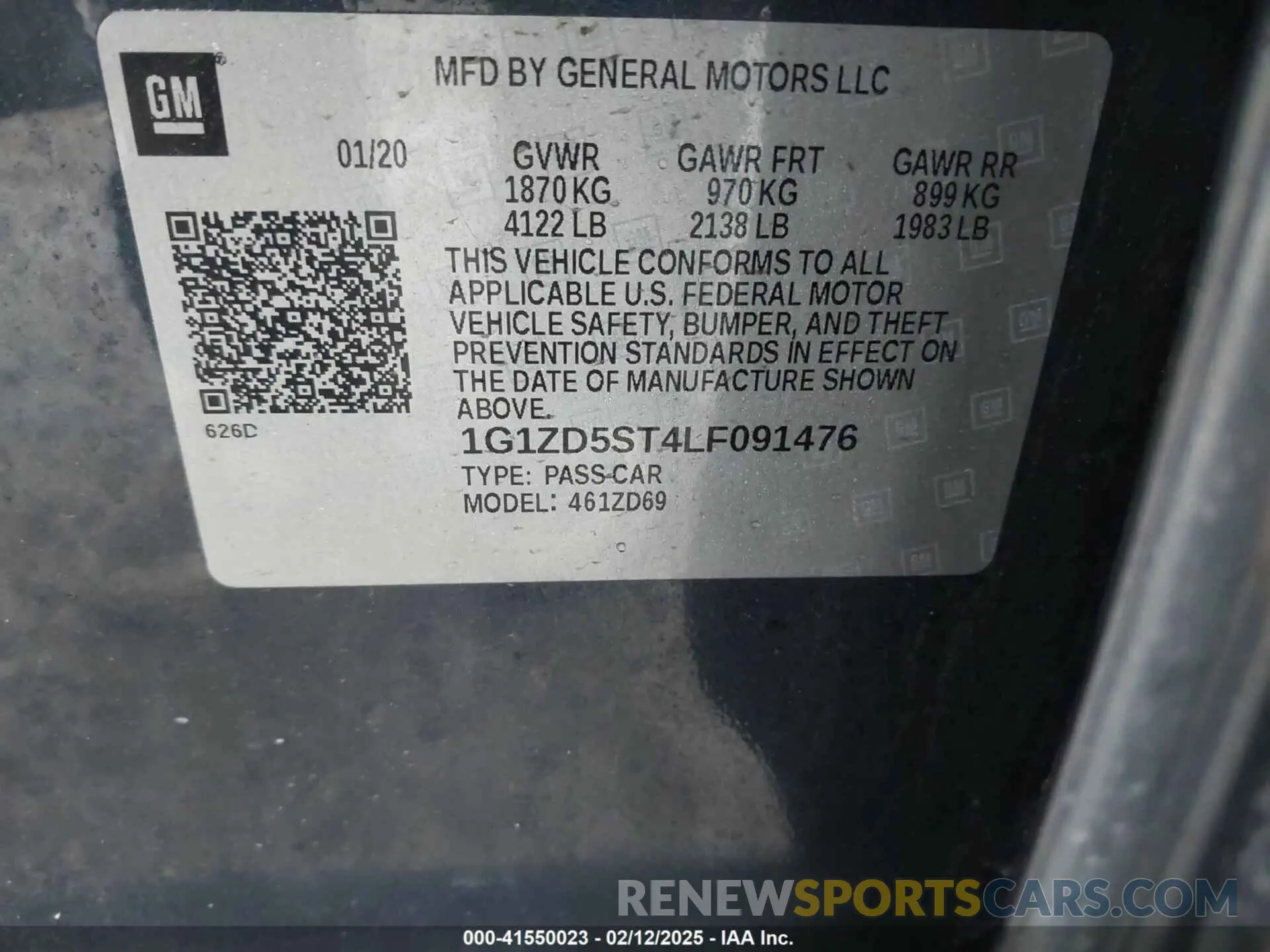 9 Photograph of a damaged car 1G1ZD5ST4LF091476 CHEVROLET MALIBU 2020