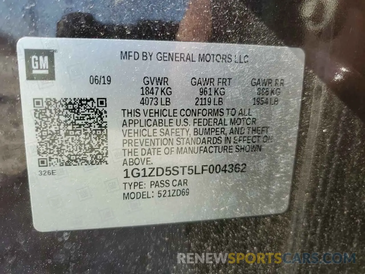 12 Photograph of a damaged car 1G1ZD5ST5LF004362 CHEVROLET MALIBU 2020