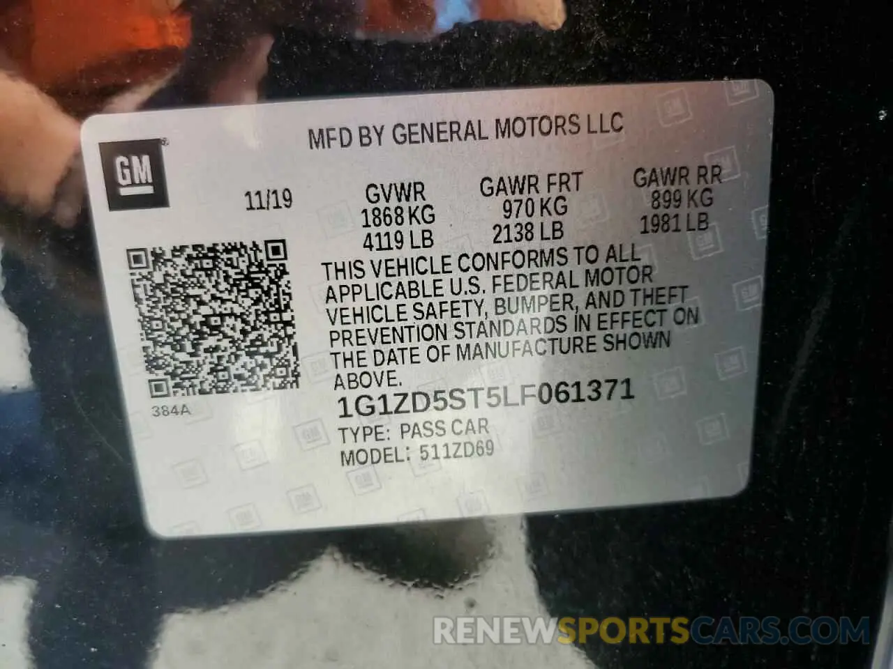 12 Photograph of a damaged car 1G1ZD5ST5LF061371 CHEVROLET MALIBU 2020