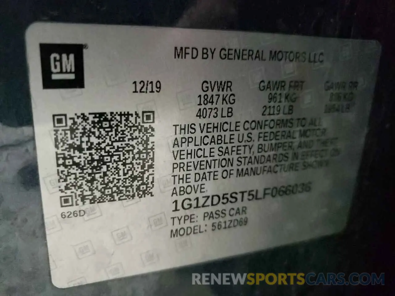 13 Photograph of a damaged car 1G1ZD5ST5LF066036 CHEVROLET MALIBU 2020