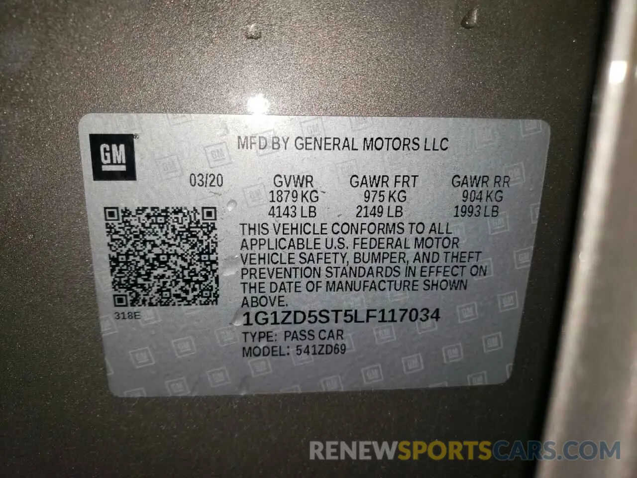14 Photograph of a damaged car 1G1ZD5ST5LF117034 CHEVROLET MALIBU 2020
