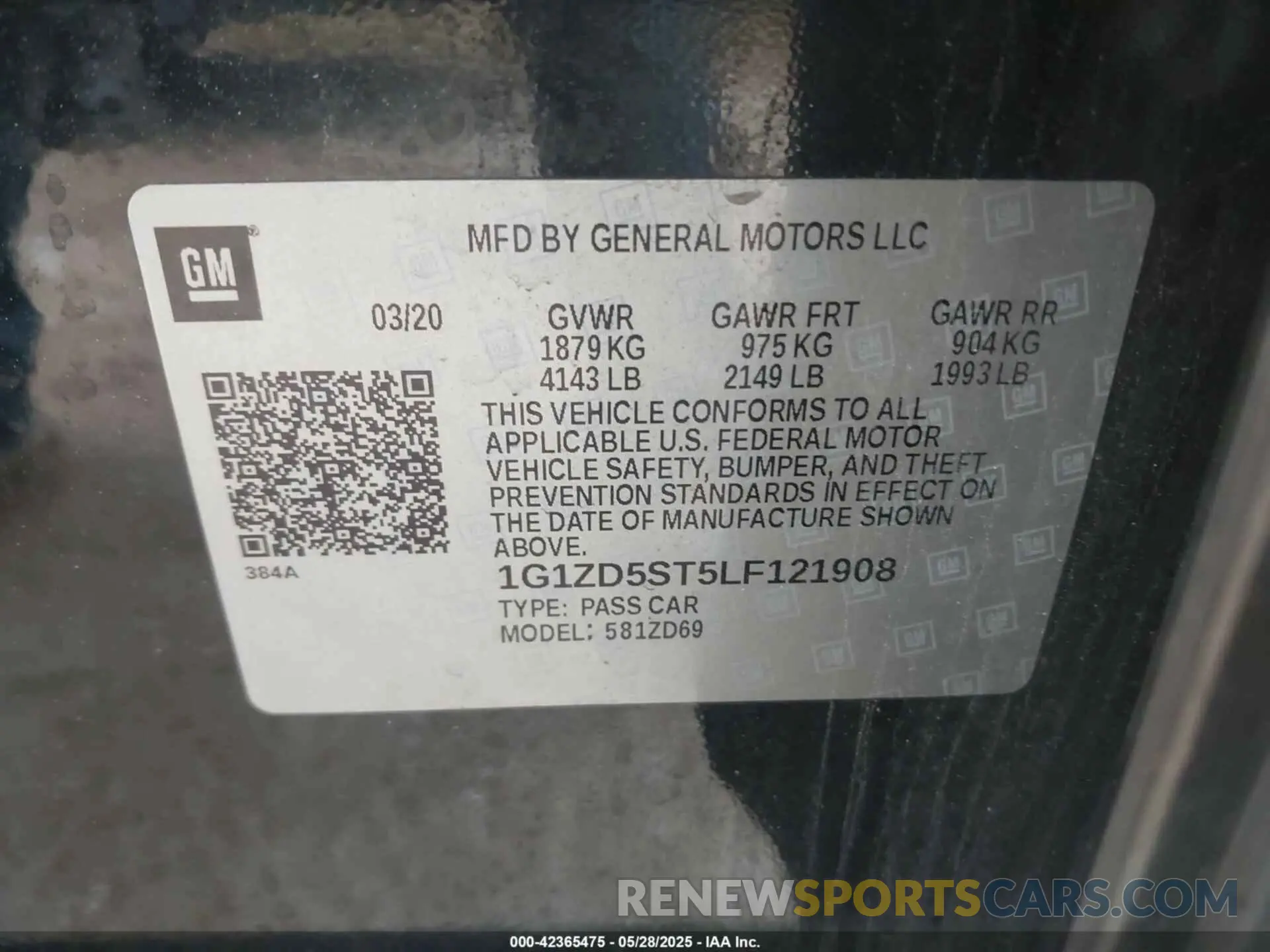 9 Photograph of a damaged car 1G1ZD5ST5LF121908 CHEVROLET MALIBU 2020
