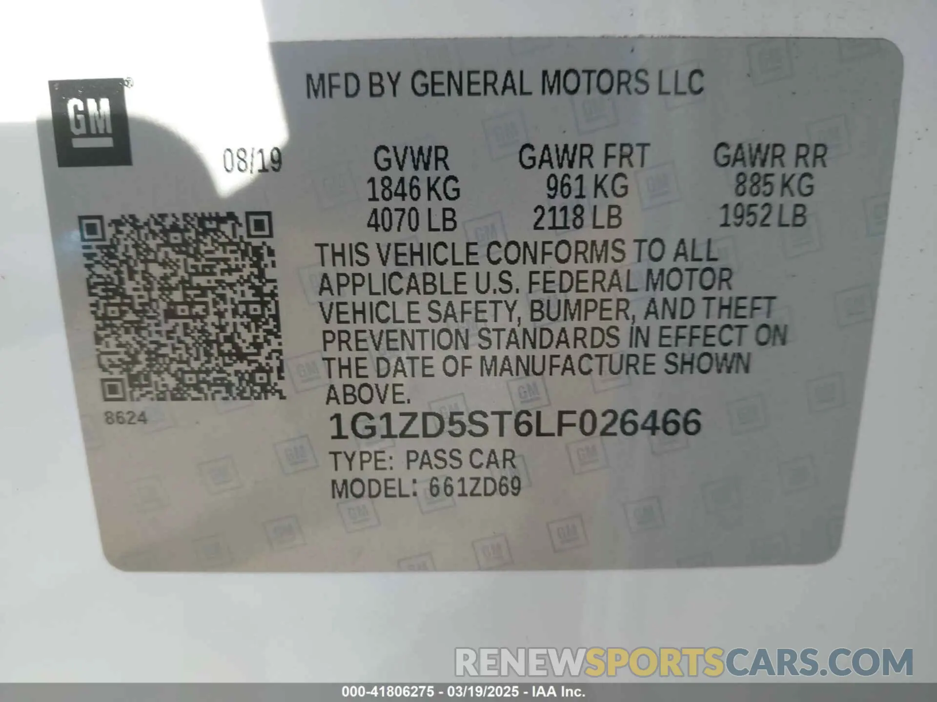 9 Photograph of a damaged car 1G1ZD5ST6LF026466 CHEVROLET MALIBU 2020