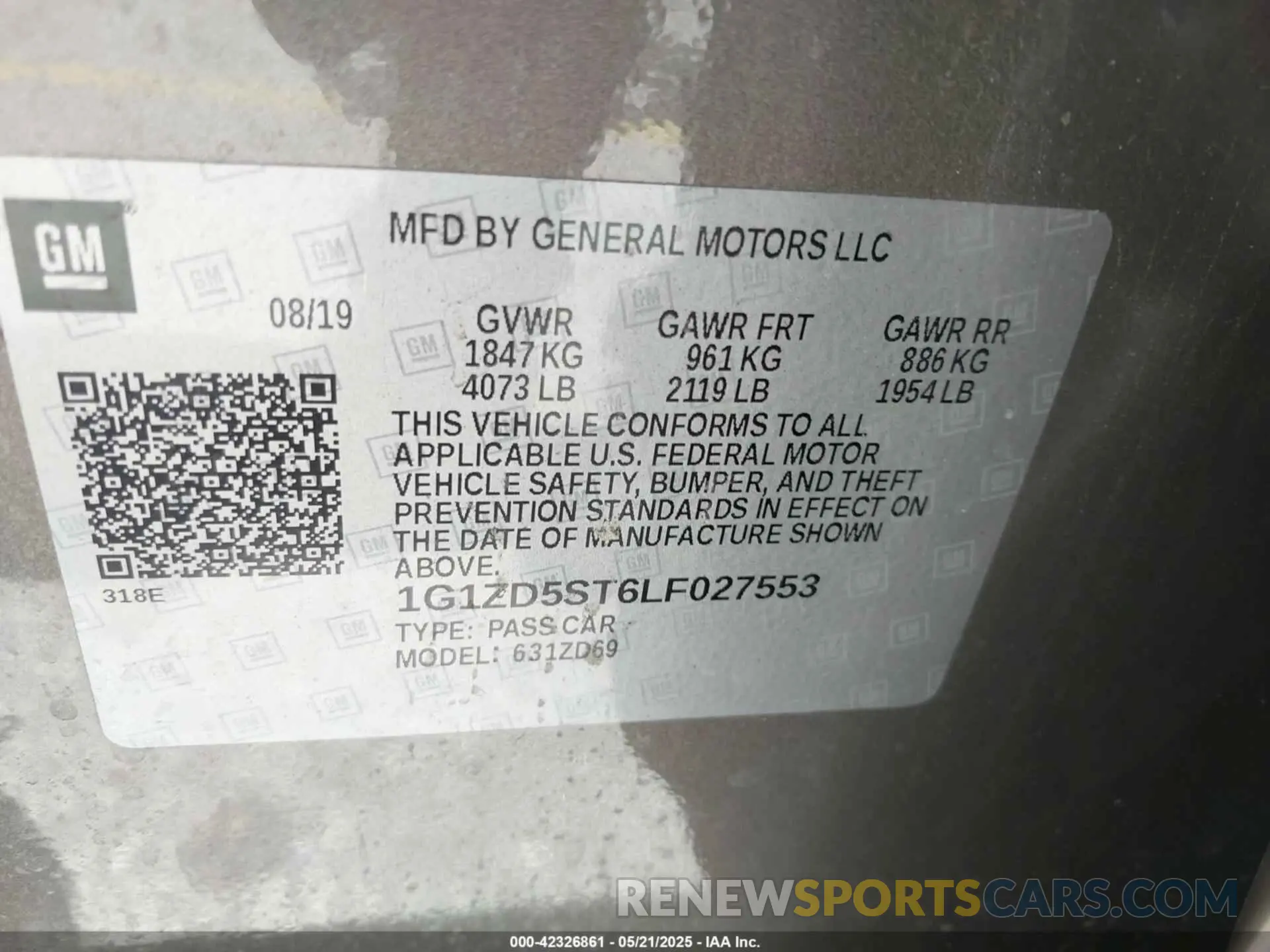9 Photograph of a damaged car 1G1ZD5ST6LF027553 CHEVROLET MALIBU 2020