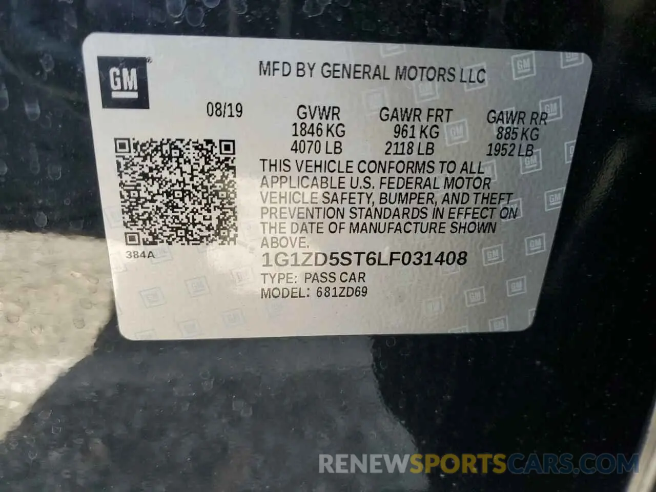12 Photograph of a damaged car 1G1ZD5ST6LF031408 CHEVROLET MALIBU 2020