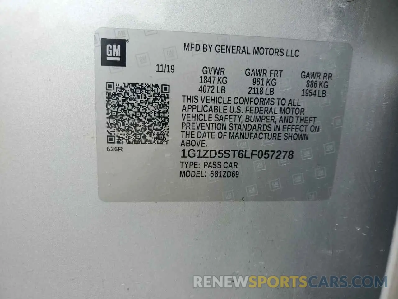 13 Photograph of a damaged car 1G1ZD5ST6LF057278 CHEVROLET MALIBU 2020