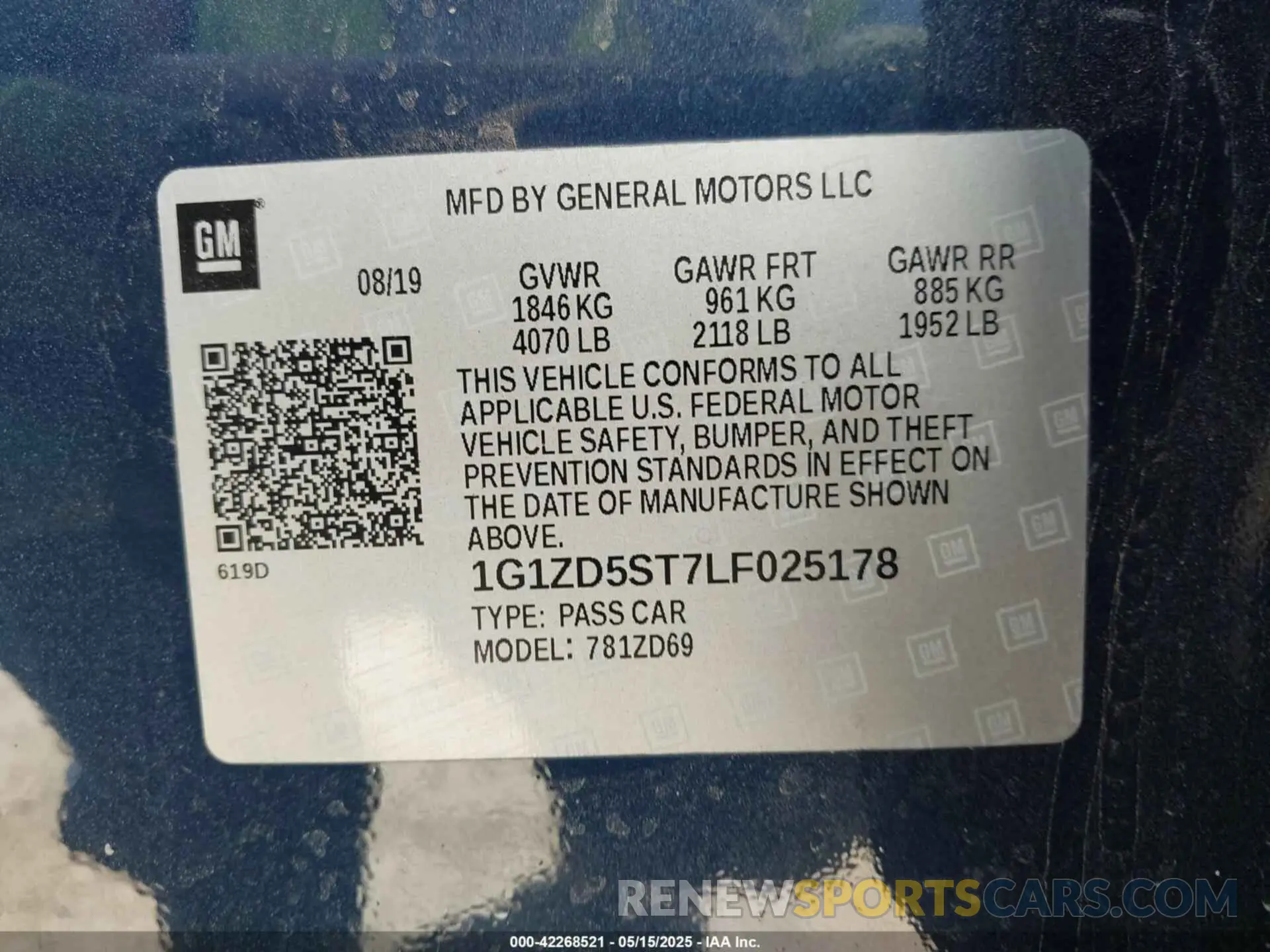 9 Photograph of a damaged car 1G1ZD5ST7LF025178 CHEVROLET MALIBU 2020