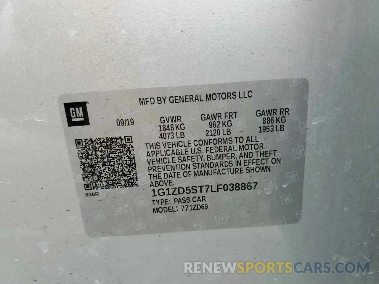 12 Photograph of a damaged car 1G1ZD5ST7LF038867 CHEVROLET MALIBU 2020