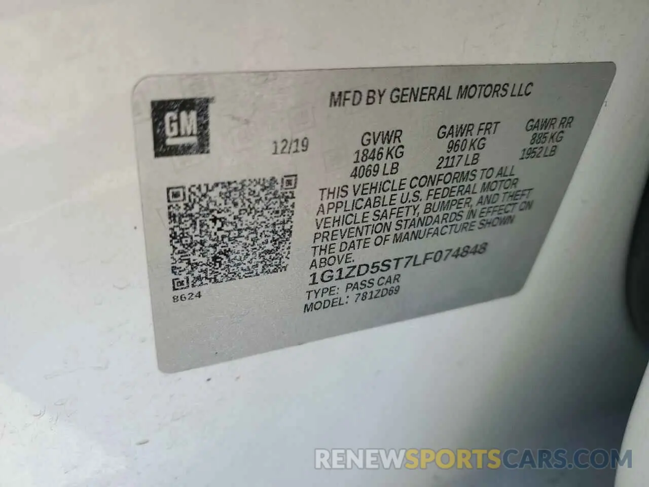 14 Photograph of a damaged car 1G1ZD5ST7LF074848 CHEVROLET MALIBU 2020