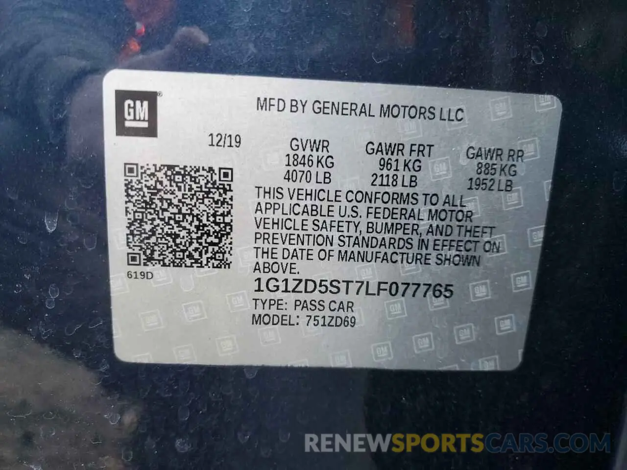 14 Photograph of a damaged car 1G1ZD5ST7LF077765 CHEVROLET MALIBU 2020