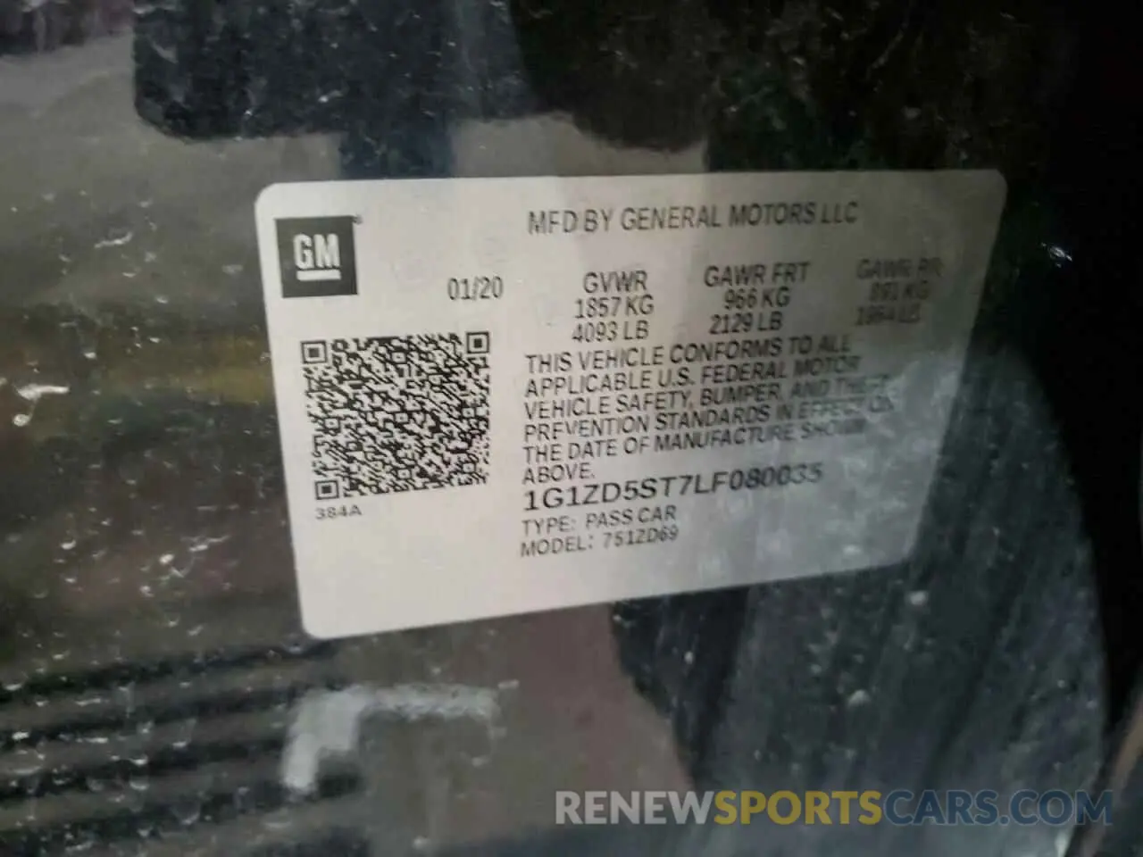 13 Photograph of a damaged car 1G1ZD5ST7LF080035 CHEVROLET MALIBU 2020