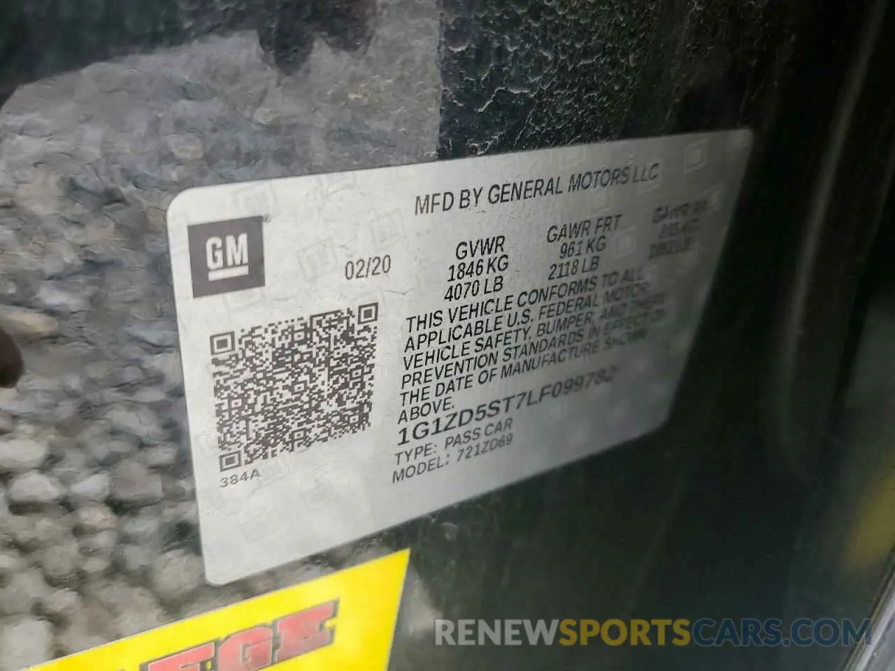 12 Photograph of a damaged car 1G1ZD5ST7LF099782 CHEVROLET MALIBU 2020