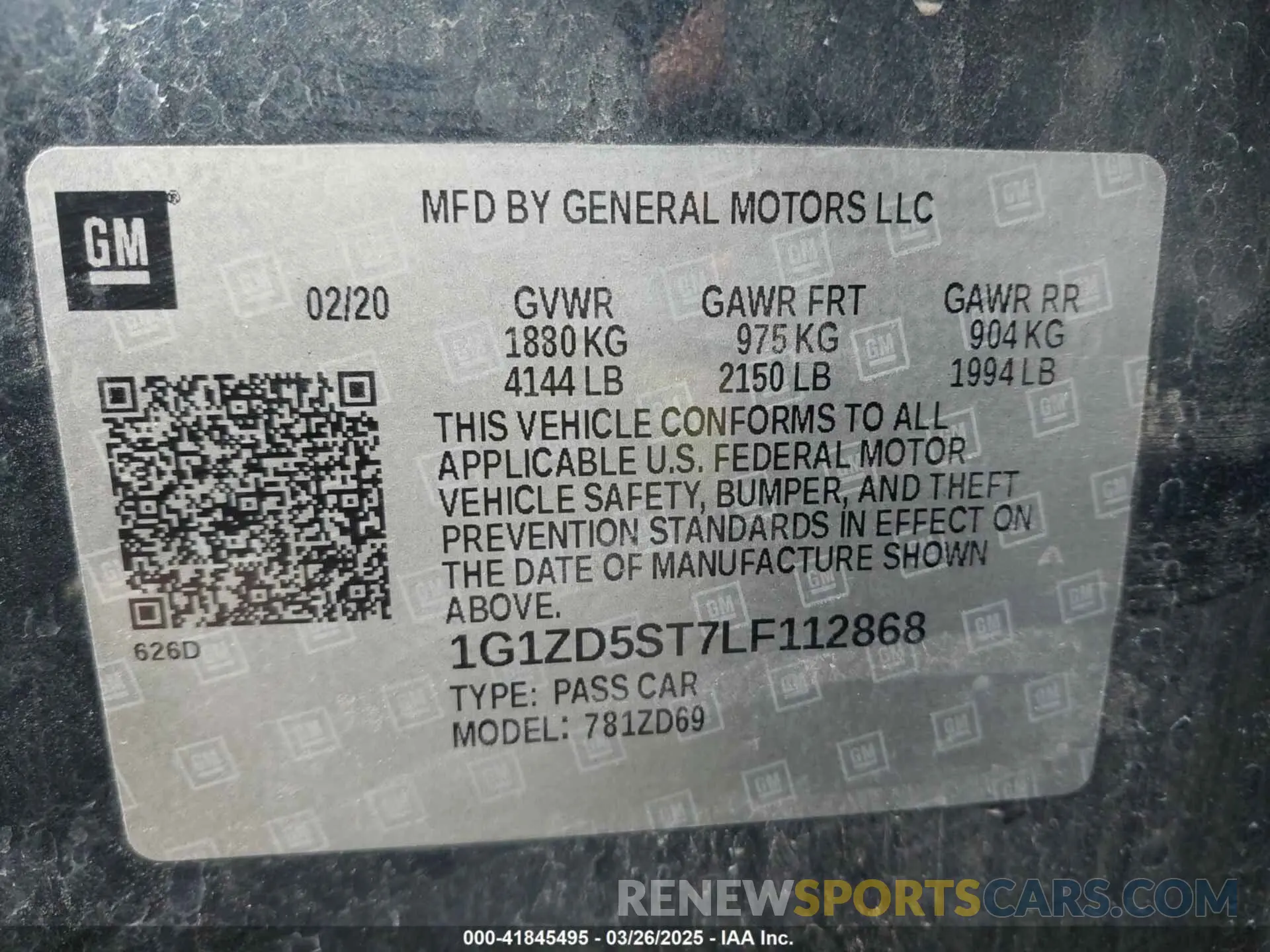 9 Photograph of a damaged car 1G1ZD5ST7LF112868 CHEVROLET MALIBU 2020